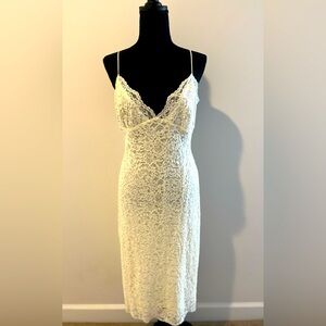 Express Cream Lace Midi Dress